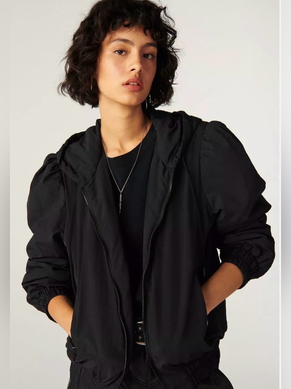 Ba&Sh Elvis Jacket in black with hood size 0